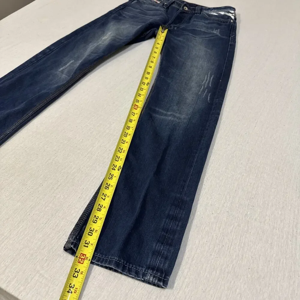 Diesel Viker-AD x Adidas Mens Jeans 33x33 Straight Leg Distressed Whiskering